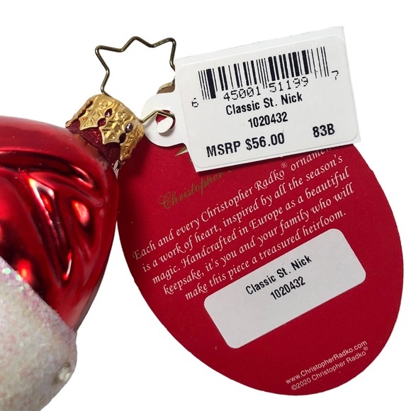 CHRISTOPHER RADKO “Classic St. Nick” Ornament #1020432 NWT - Picture 6 of 11